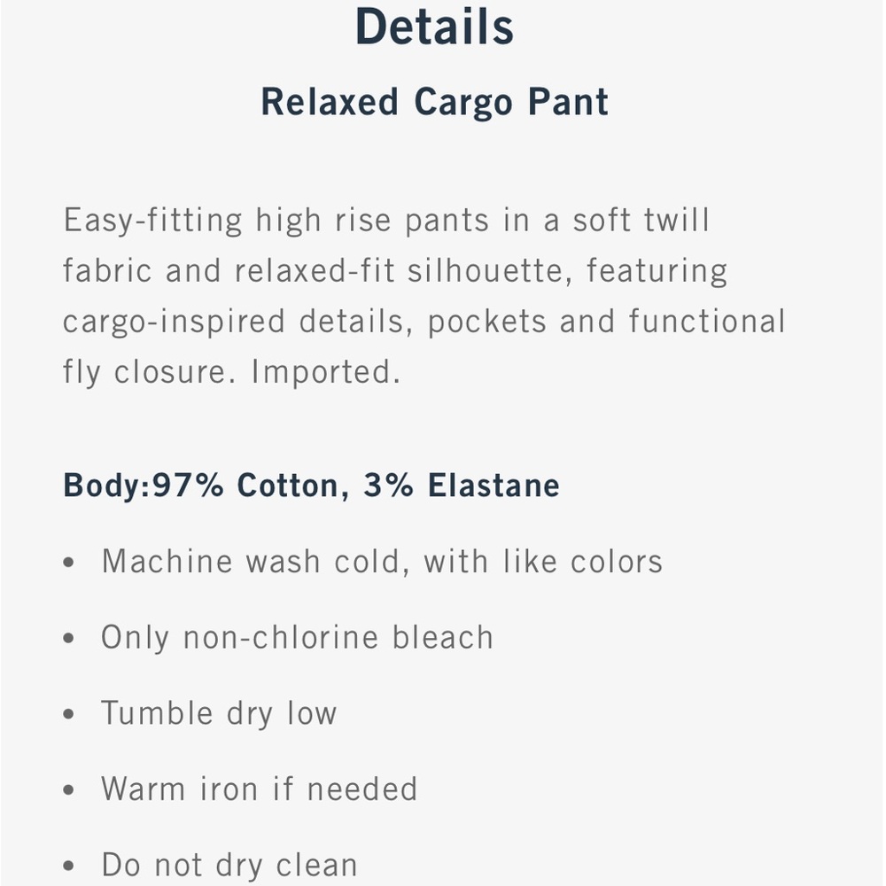 Abercrombie & Fitch Curve Love Relaxed Cargo Pant 27L - Picture 3 of 7